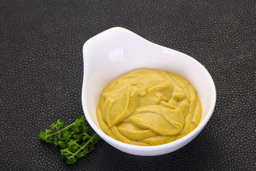 Mustard sauce in the bowl