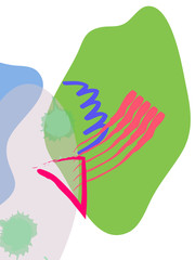 Fototapeta premium Memphis Style Poster Set. Fluid Color Backgrounds with Futuristic