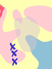 Memphis Style Poster Set. Fluid Color Backgrounds with Futuristic