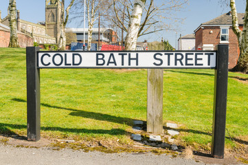 Street sign for Cold Bath Street, Preston
