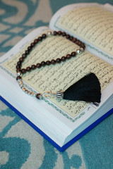Holy Qur'an and Prayer Beads Islamic rosary