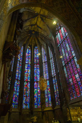 Stained glass window in a church's dome