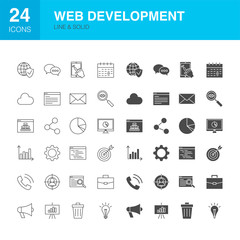 Web Development Line Glyph Icons