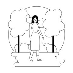 Isolated avatar woman vector design
