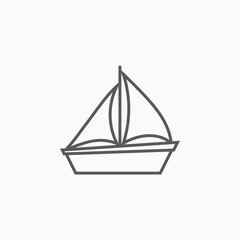 sailboat icon, yawl vector