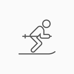 Fototapeta na wymiar ski icon, skier vector