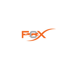 Fox Typography logo vector design template