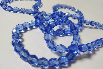Mobile photo of necklace from blue glass beads
