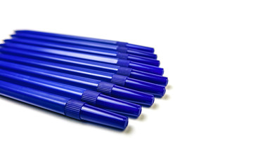 Blues ballpoints pen isolated on white background