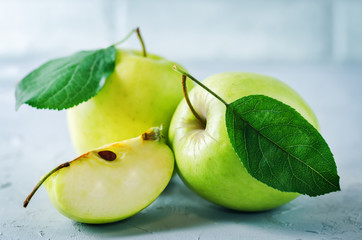 Apples with leaves