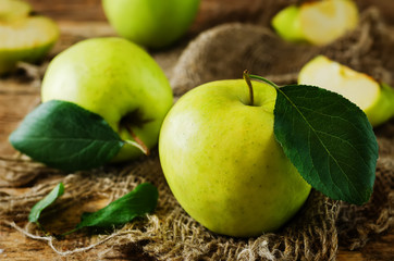 Apples with leaves