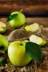 Apples with leaves