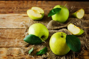 Apples with leaves