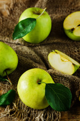 Apples with leaves