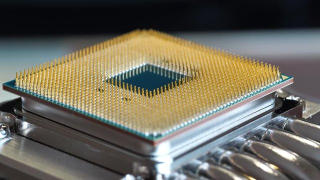 CPU with processor cooling system. Central processing unit