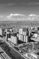 Aerial view of Ulaanbaatar, the capital of Mongolia, circa June 2019