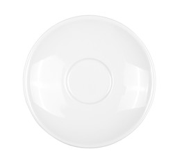 White saucer top on isolated white background