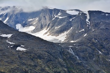 snow covered mountains