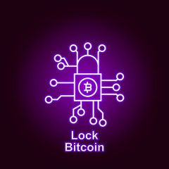 bitcoin mobile phone virtual outline icon in neon style. Element of cryptocurrency illustration icons. Signs and symbols can be used for web, logo, mobile app, UI, UX