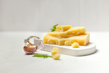 Hard cheese-Parmesan. Garlic and mint. Traditional Italian dish