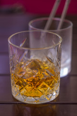 Classic whiskey with ice