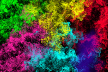 abstract colored dust explosion on a black background.abstract powder splatted background.