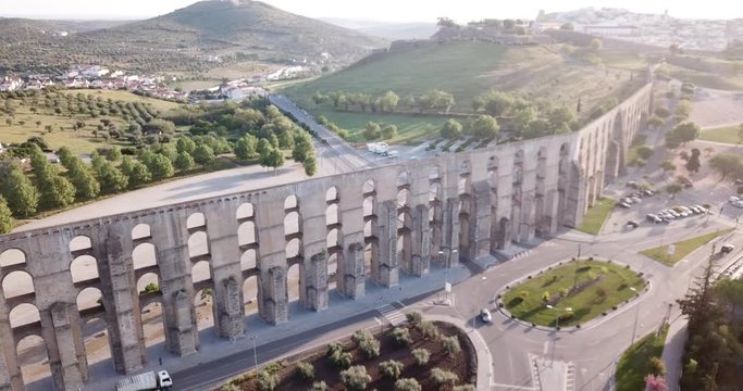 Aqueduct in old city of Elvas. Portugal