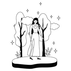 Isolated avatar woman vector design