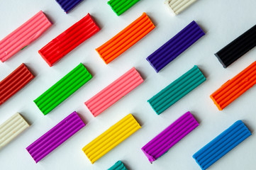 Multi-colored plasticine. Pattern. Horizontal. Top view