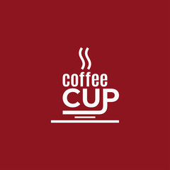 Coffee cup design. Logo of coffee on red