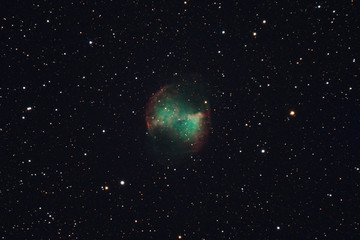 The Dumbbell Nebula in the constellation Vulpecula photographed from Mannheim in Germany.