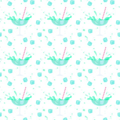 Seamless pattern with cute cocktail.