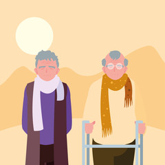happy grandparents day flat design