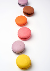 multi-colored baked macaroons from almond flour