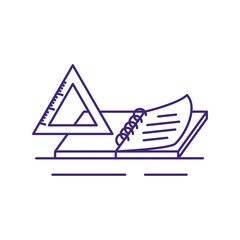 triangle rule with notebook school supply
