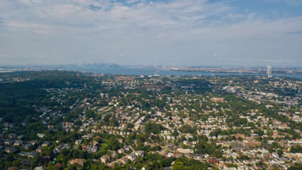 Aerial Drone Staten Island Verrazano Bridge Brooklyn