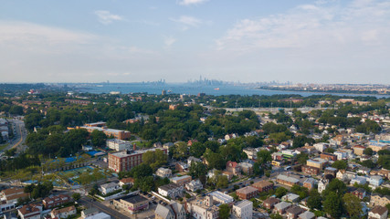 Aerial Drone Staten Island Verrazano Bridge Brooklyn