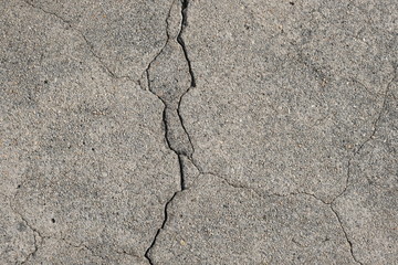 Crack in concrete on the streets of Los Angeles for interior design