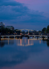 Fototapeta premium Amsterdam Canal and Sunset