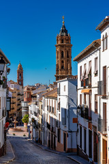 Fototapeta na wymiar San Sebastian church tower in Antequera, Malaga Province, Andalusia, Spain