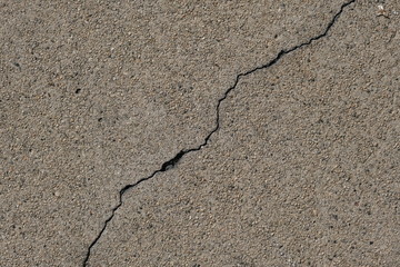 Crack in concrete on the streets of Los Angeles for interior design