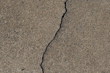 Crack in concrete on the streets of Los Angeles for interior design