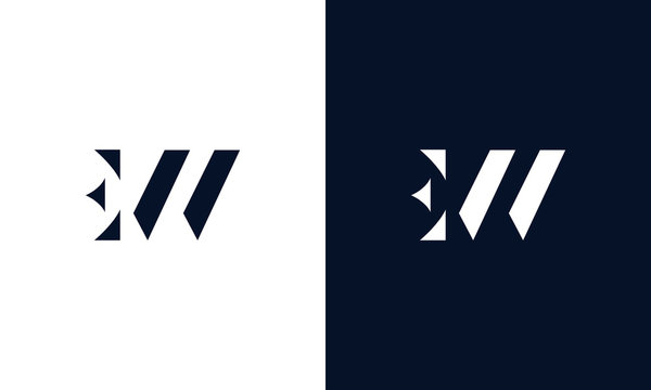 Abstract letter EW logo. This logo icon incorporate with abstract shape in the creative way.