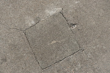 Crack in concrete on the streets of Los Angeles for interior design
