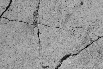 Crack in concrete on the streets of Los Angeles for interior design