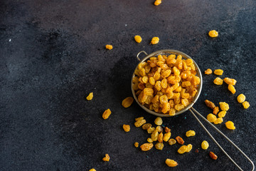 Cooking concept with raisins