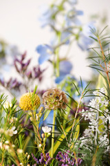 nice spring flowers bouquet  on the white background