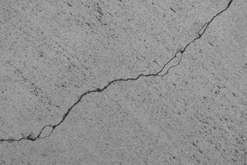 Crack in concrete on the streets of Los Angeles for interior design