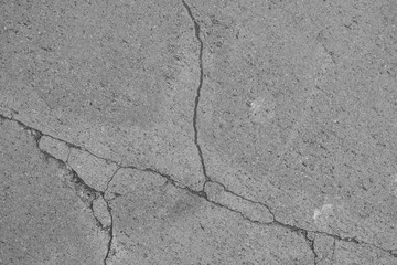 Crack in concrete on the streets of Los Angeles for interior design