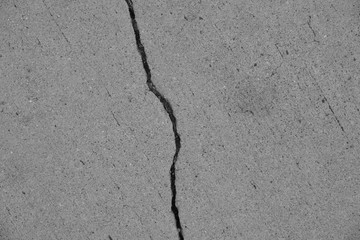 Crack in concrete on the streets of Los Angeles for interior design